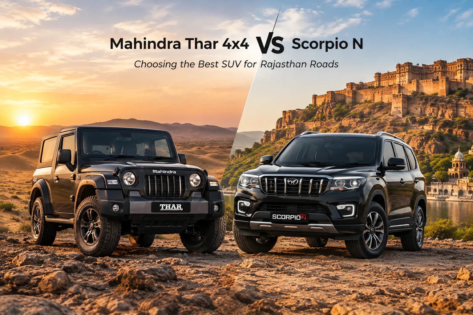 Mahindra Thar 4x4 vs Scorpio N: Choosing the Best SUV for Rajasthan Roads